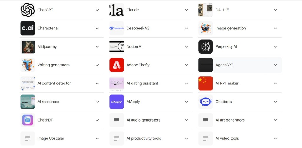 Showing the list of best AI Tools